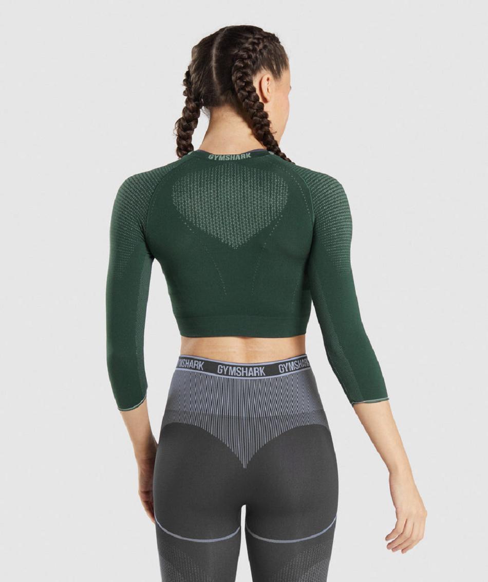 Przycięte Topy Damskie Gymshark Apex Seamless Obsidian | PL 2580XYU